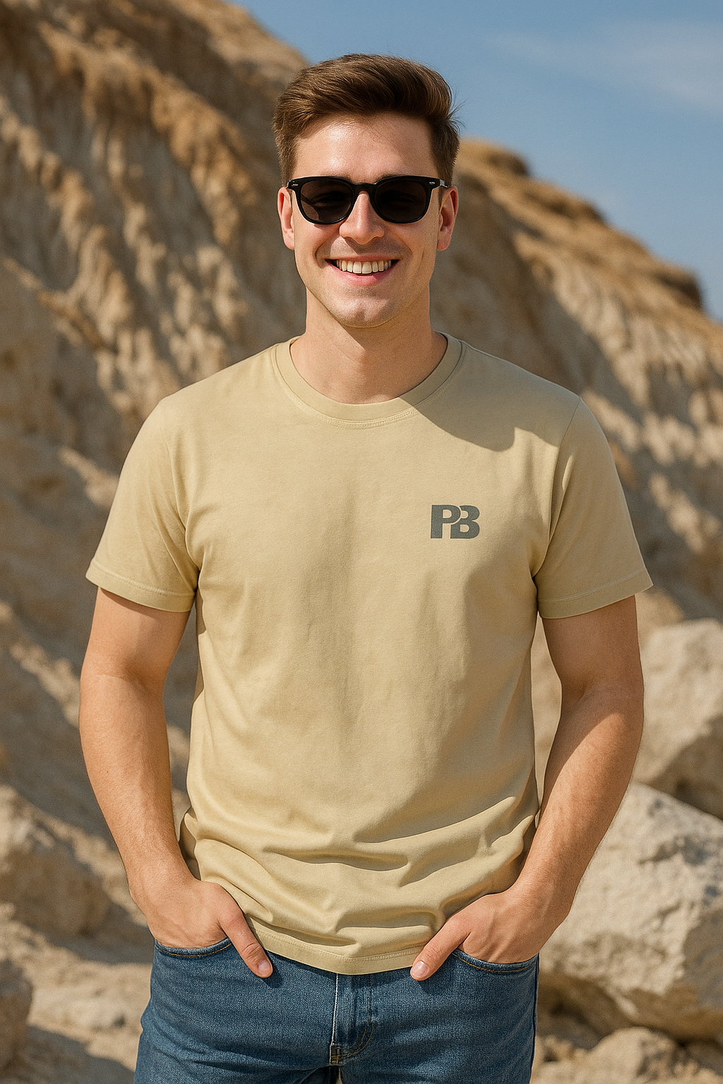 RB Logo Tee – Red Skin & Blue