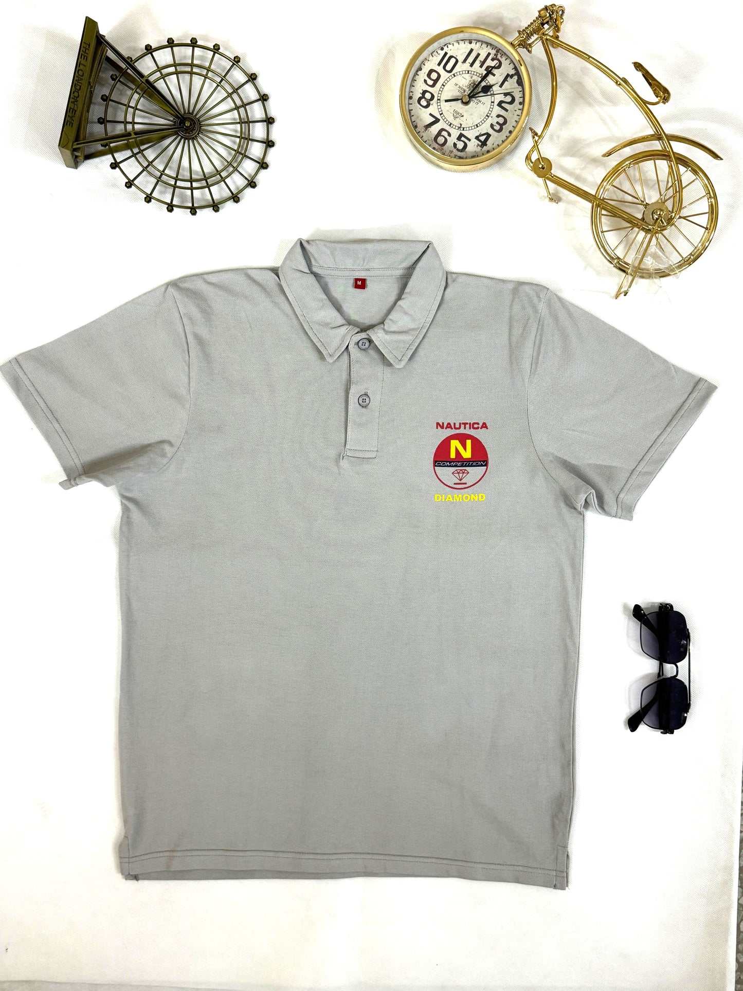 Men’s Nautica Diamond Grey Polo – Sporty, Sharp, and Stylish