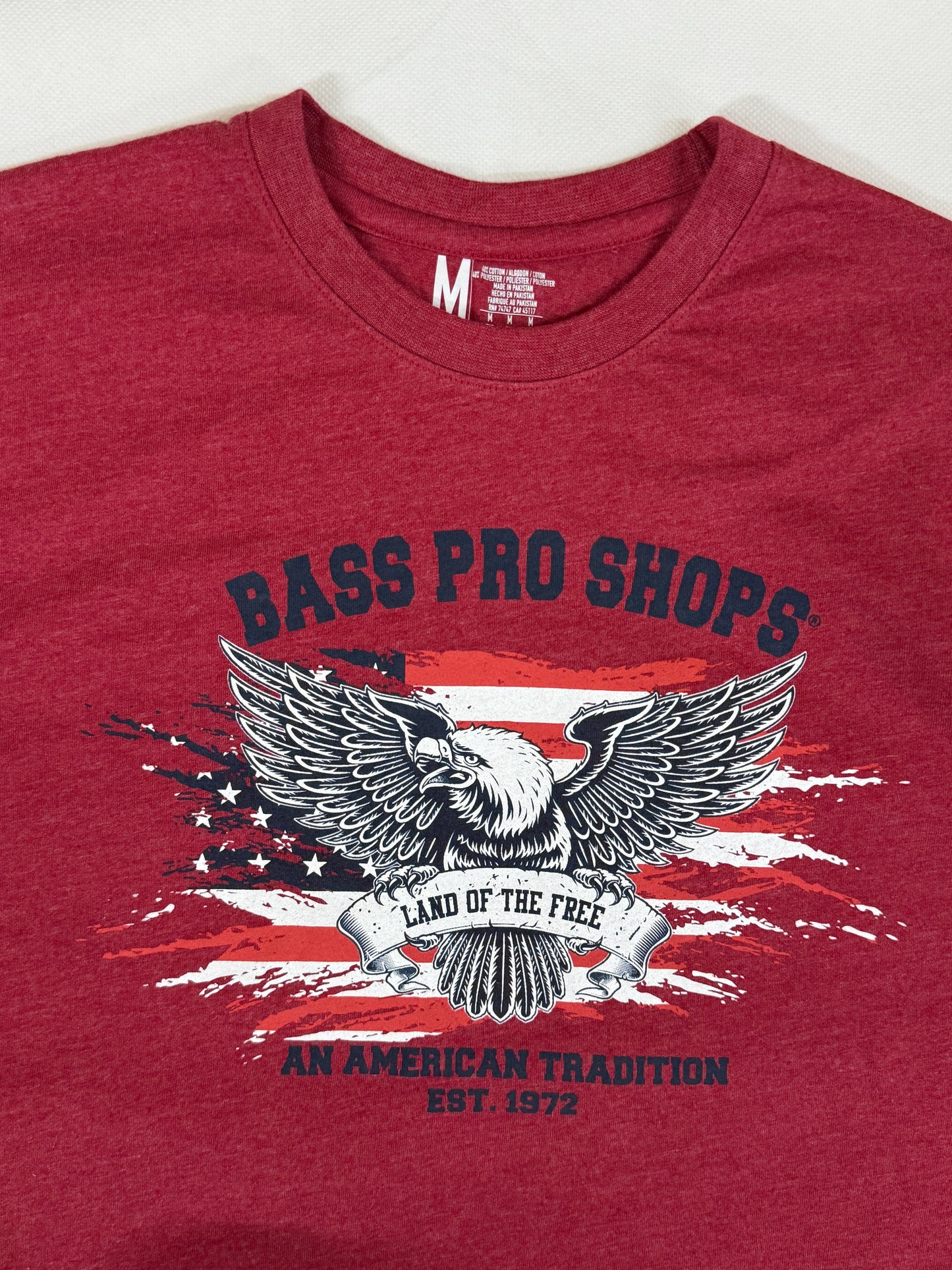 Men’s Bass Pro Shops T-Shirts – Bold Patriot Style in Red, Blue & White