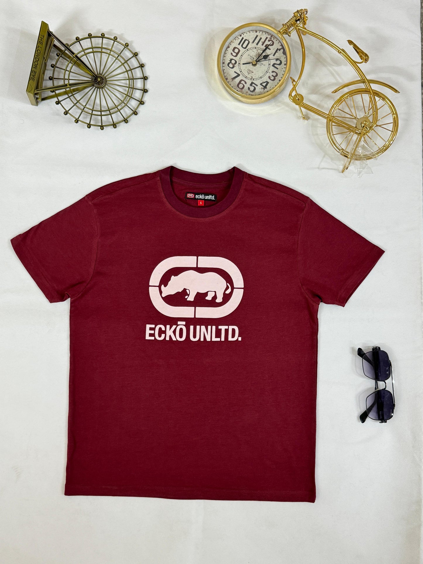 Men’s ECKŌ UNLTD. Maroon T-Shirt – Bold, Iconic Street Style
