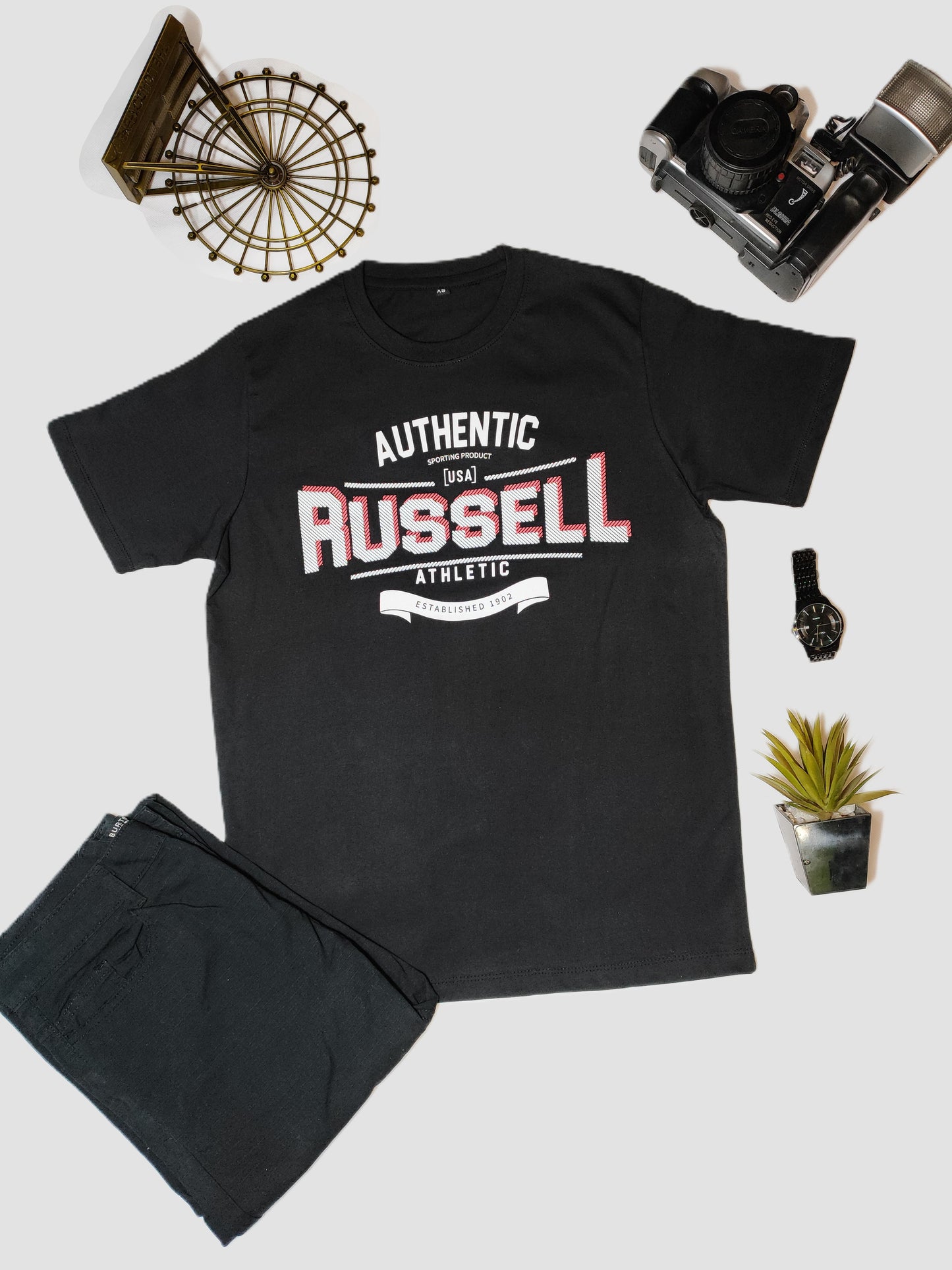 Men’s Russell Athletic Black T-Shirt – Authentic USA Street Style