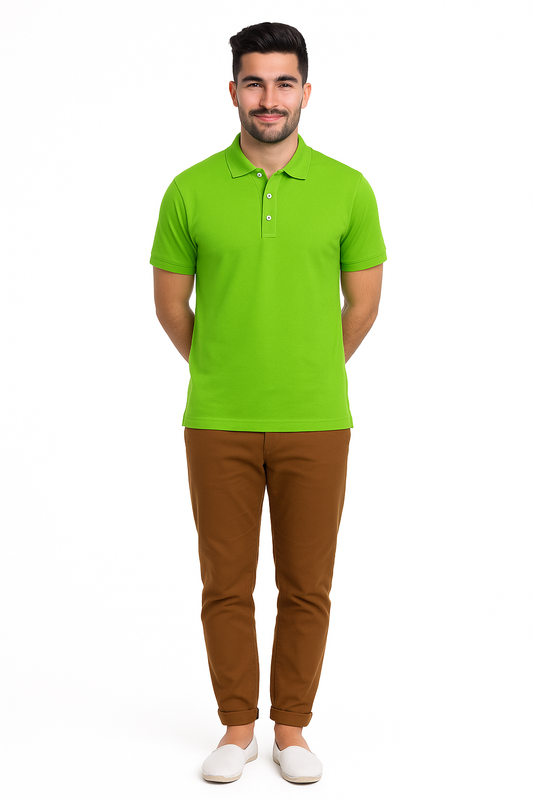 Men’s Lime Green Polo Shirt – Fresh Look, Everyday Comfort