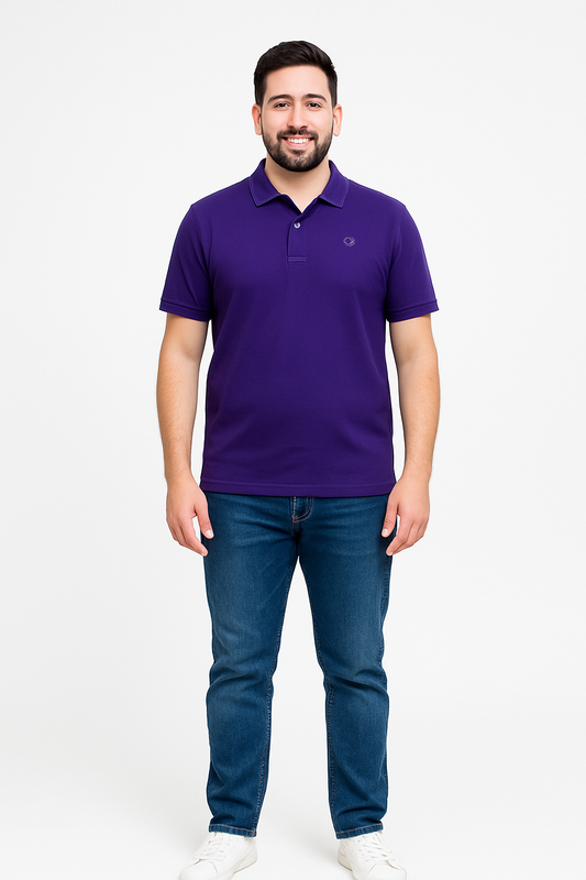 Men’s Purple Denim Polo – Bold Color, Effortless Style