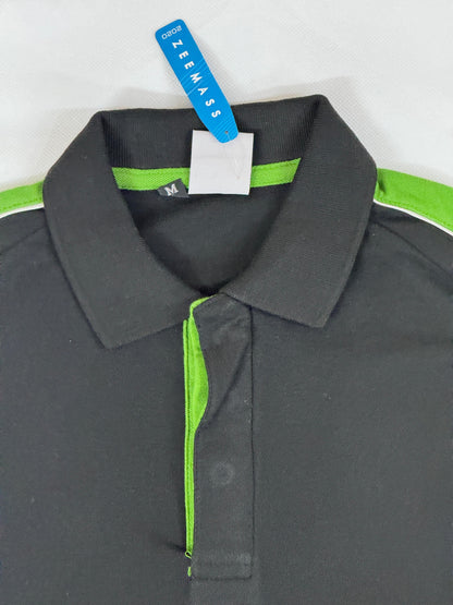 Men’s Black & Green Colorblock Polo – Sporty Look, Everyday Comfort