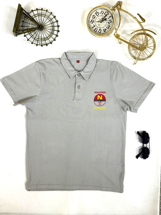Men’s Nautica Diamond Grey Polo – Sporty, Sharp, and Stylish
