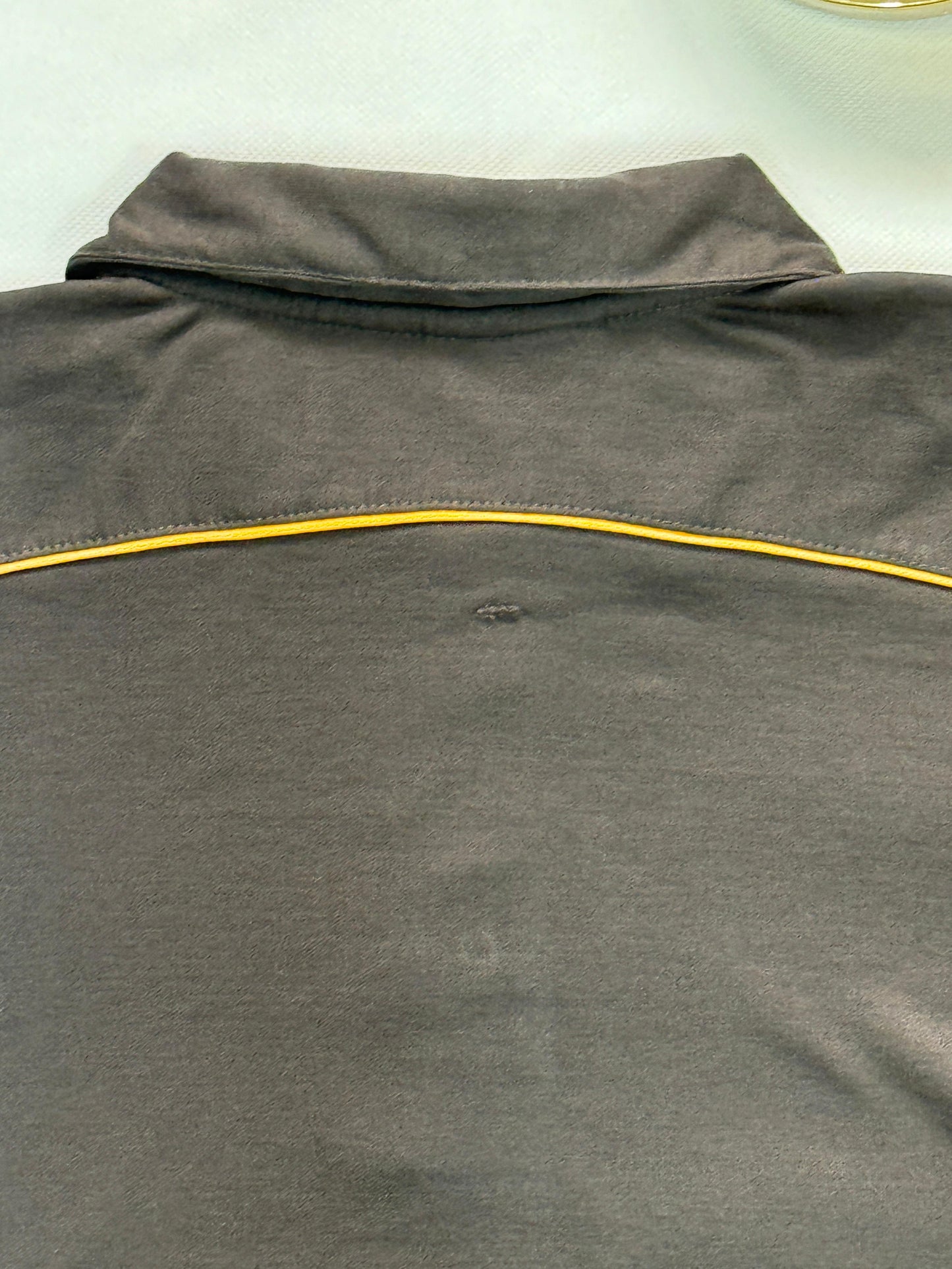 Men’s Black Polo with Yellow Piping – Sleek, Sporty, and Sharp